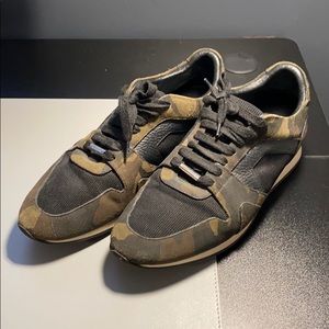 Burberry Leather and Mesh Cami Sneakers